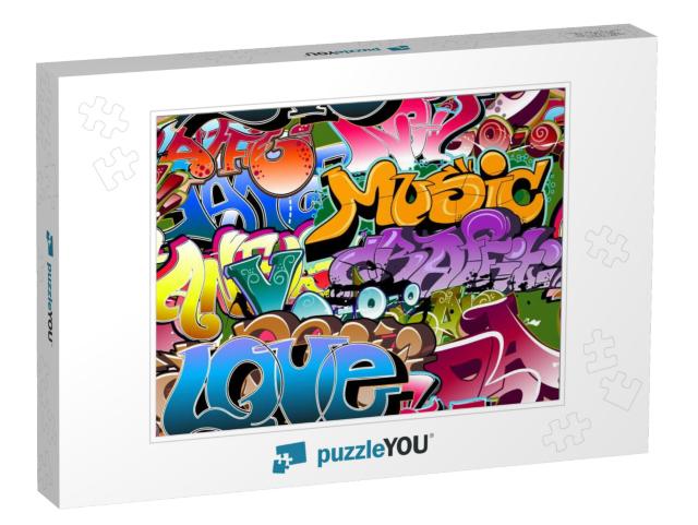 Graffiti Urban Wall Background... Jigsaw Puzzle