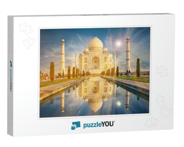 The Taj Mahal is an Ivory-White Marble Mausoleum on the S... Jigsaw Puzzle