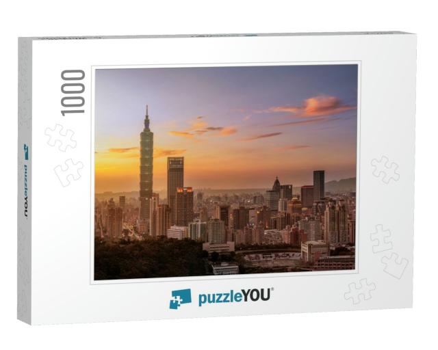 Sunset of Taipei City At Dusk Taiwan... Jigsaw Puzzle with 1000 pieces