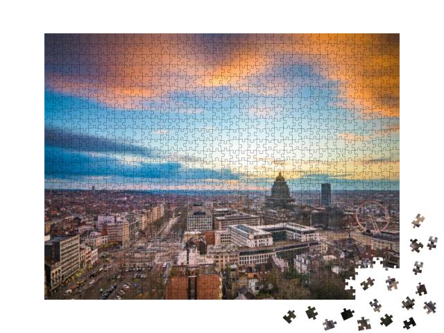 Brussels, Belgium Cityscape At Palais De Justice During D... Jigsaw Puzzle with 1000 pieces