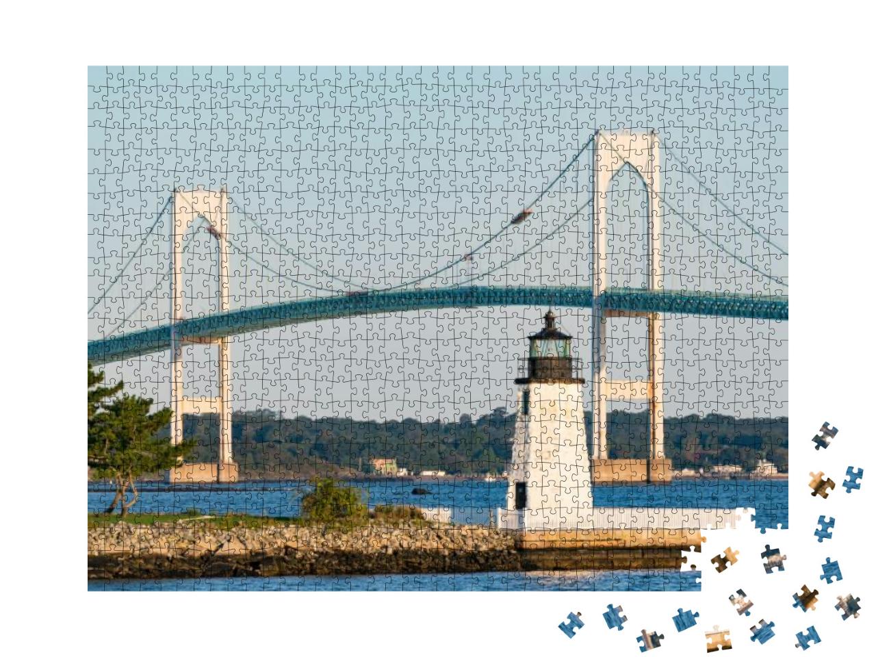 Goat Island Lighthouse in Newport, Rhode Island... Jigsaw Puzzle with 1000 pieces
