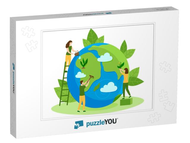 People Take Care About Planet Ecology. Cleaning, G... Jigsaw Puzzle