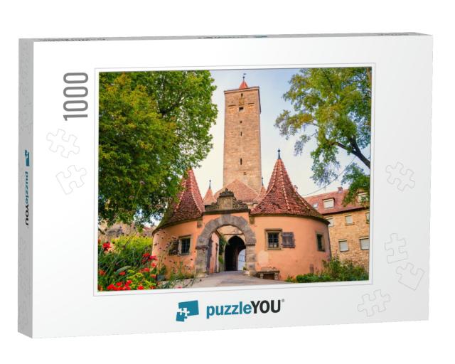 The Burgtor Castle Gate in Rothenburg Ob Der Tauber. Germ... Jigsaw Puzzle with 1000 pieces