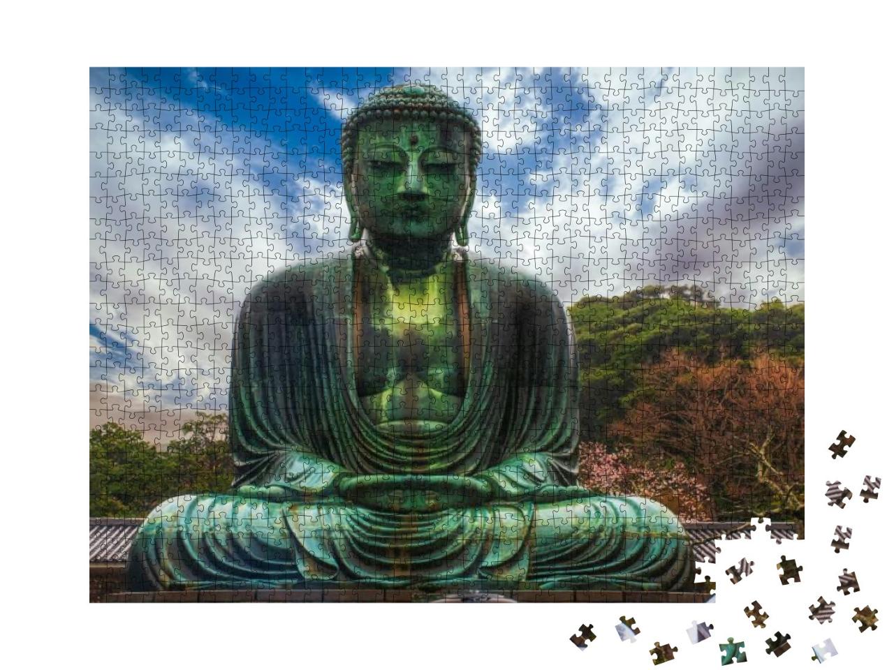 The Kamakura Daibutsu the Great Buddha of Kamakura in Kam... Jigsaw Puzzle with 1000 pieces