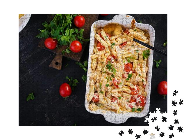 Fetapasta. Trending Viral Feta Bake Pasta Recipe Made of... Jigsaw Puzzle with 1000 pieces