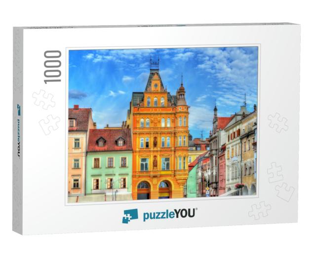 Buildings in the Old Town of Ceske Budejovice - South Boh... Jigsaw Puzzle with 1000 pieces