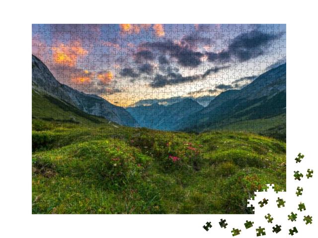 Austria Nature Landscapes Meadow Alps Mountain Karwendel... Jigsaw Puzzle with 1000 pieces