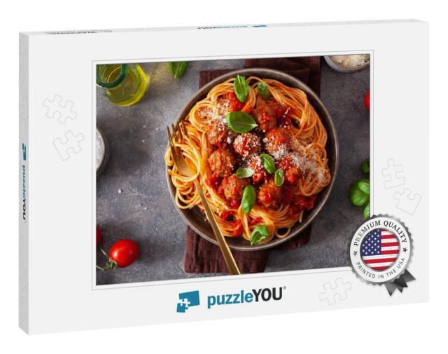 Spaghetti with Meatballs & Tomato Sauce, Italian Pasta... Jigsaw Puzzle