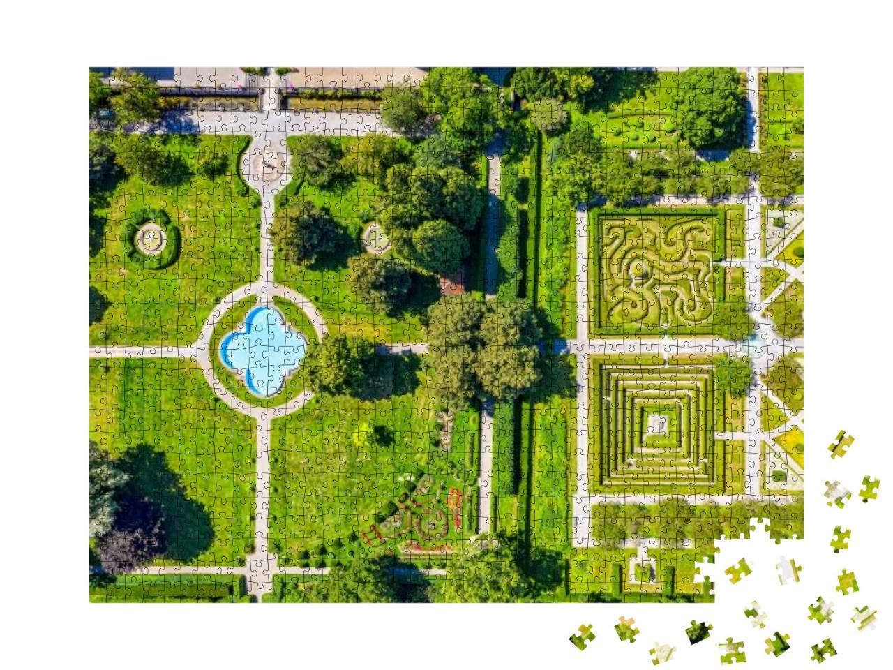 A Beautiful Aerial View to the Park & Garden in Historic... Jigsaw Puzzle with 1000 pieces