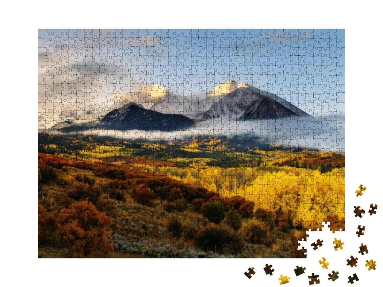 Sunrise At Twin Mountain View of Mount Sopris & Mount Elk... Jigsaw Puzzle with 1000 pieces