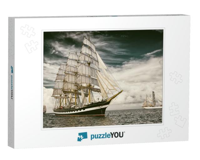 Sailing Ships. Toned Image & Blur. Retro Style Postcard... Jigsaw Puzzle