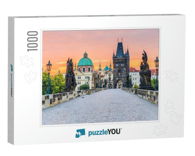 Prague, Czech Republic. Charles Bridge Karluv Most & Old... Jigsaw Puzzle with 1000 pieces