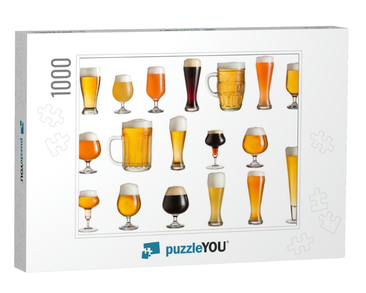 Multiple Various Glasses of Different Types of Cold Craft... Jigsaw Puzzle with 1000 pieces