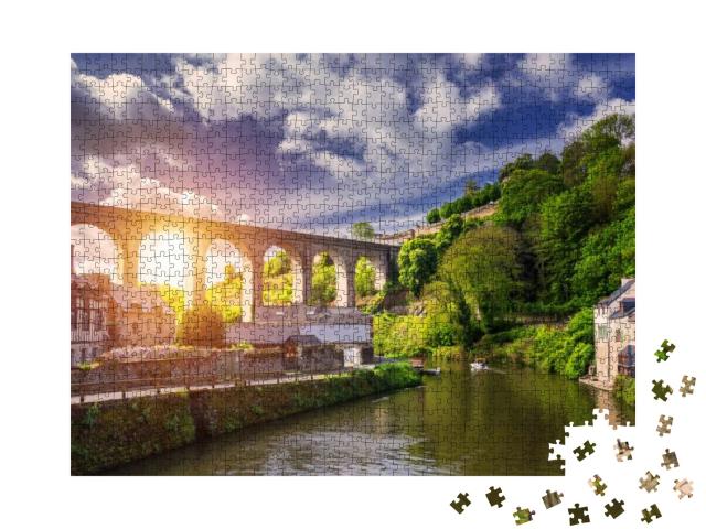 The Picturesque Medieval Port of Dinan on the Rance Estua... Jigsaw Puzzle with 1000 pieces