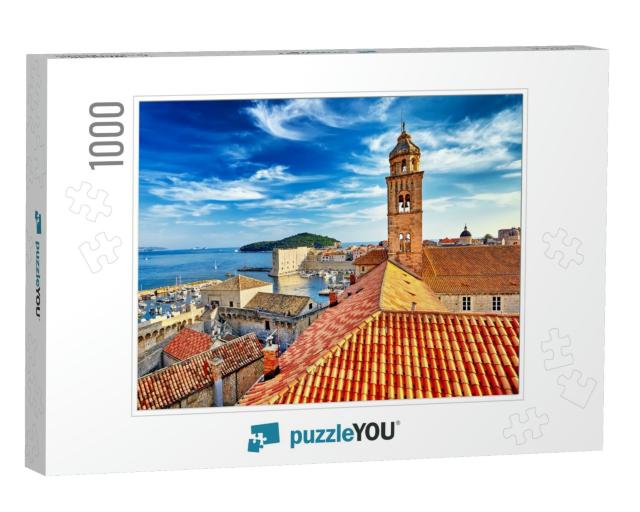 The Amazing Panorama Dubrovnik Old Town Roofs At Sunset... Jigsaw Puzzle with 1000 pieces