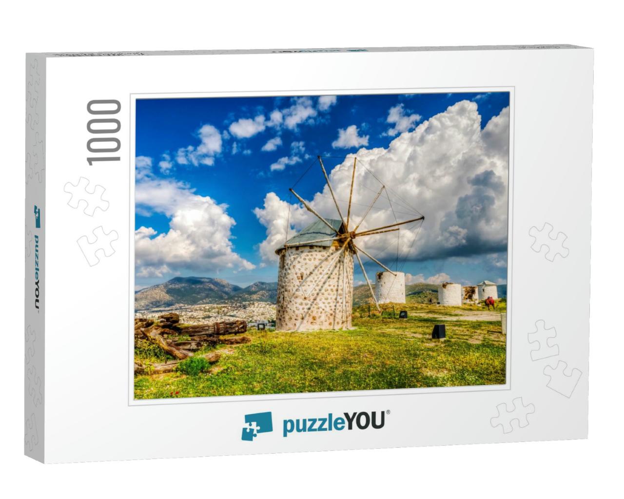 Windmills of Bodrum Town of Turkey... Jigsaw Puzzle with 1000 pieces