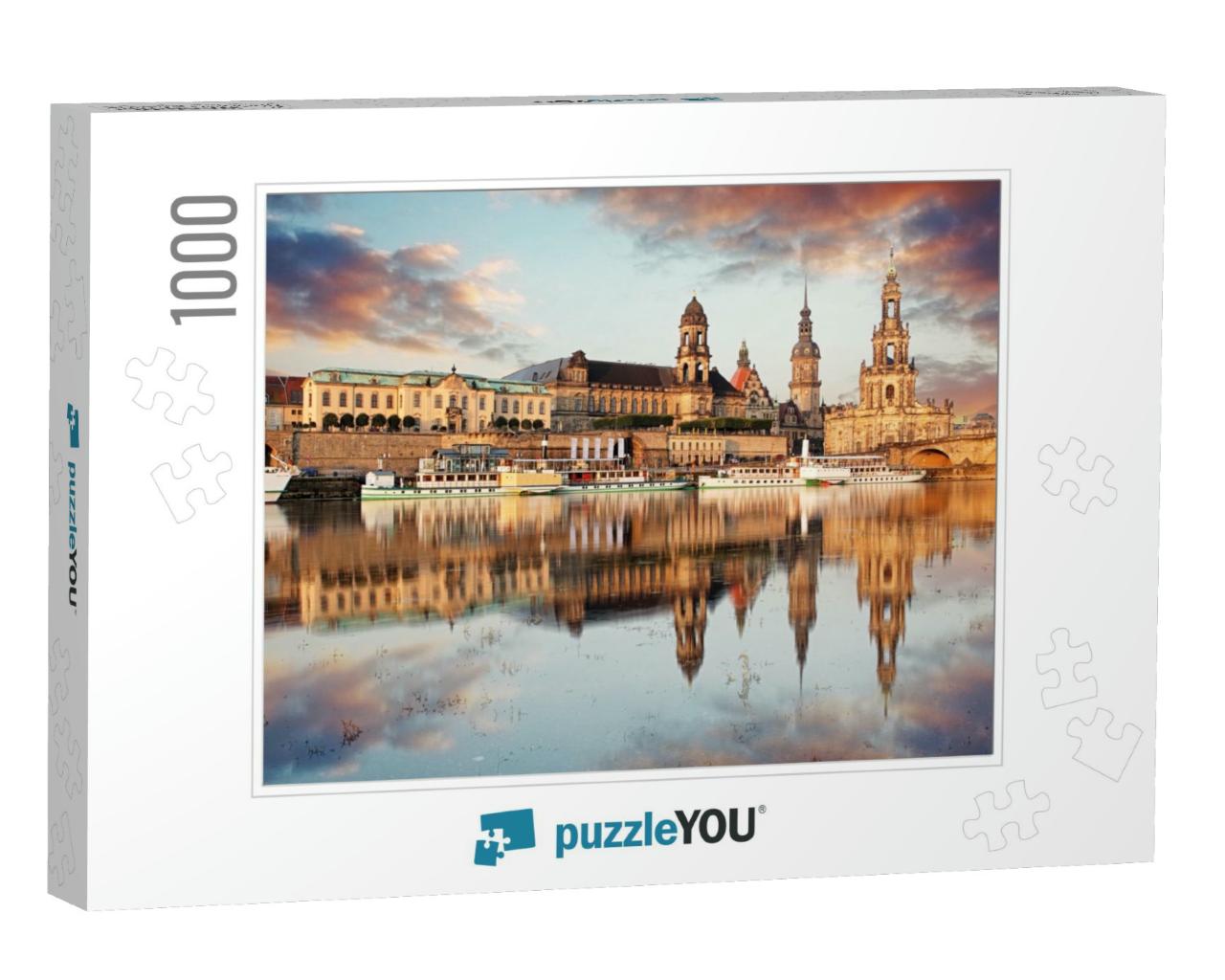Panorama of Dresden Old Town Over the Elbe River... Jigsaw Puzzle with 1000 pieces