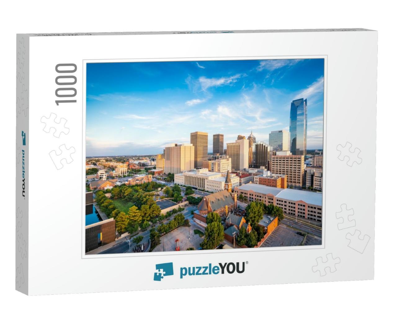 Oklahoma City, Oklahoma, USA Downtown Skyline in the After... Jigsaw Puzzle with 1000 pieces