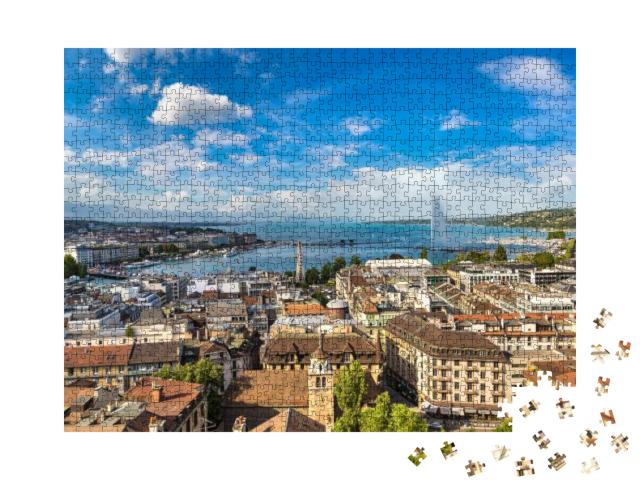 Panoramic Aerial View of Geneva in a Beautiful Summer Day... Jigsaw Puzzle with 1000 pieces