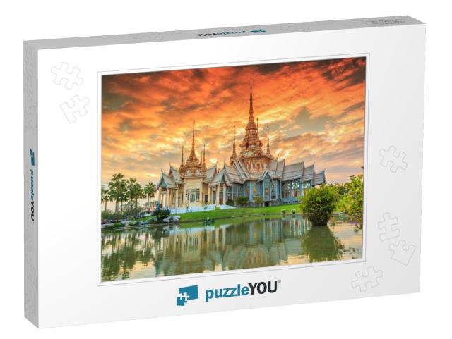 Wat Thai, Sunset in Temple Thailand, They Are Public Doma... Jigsaw Puzzle