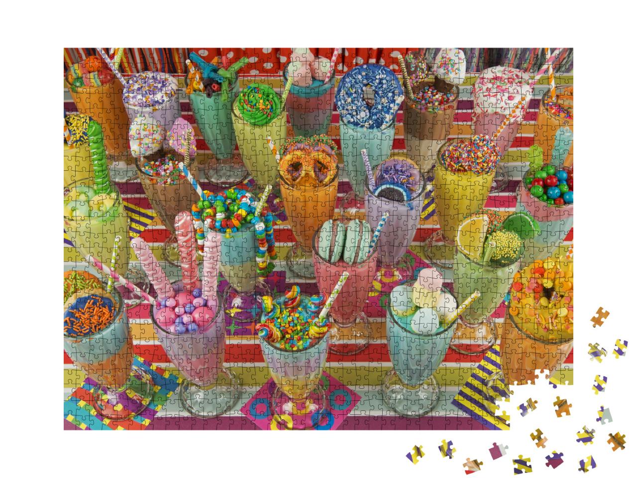 Colorful Fancy Milkshakes Photo Collage Jigsaw Puzzle with 1000 pieces