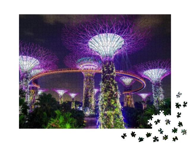 Super Tree Garden At Night, Garden by the Bay... Jigsaw Puzzle with 1000 pieces
