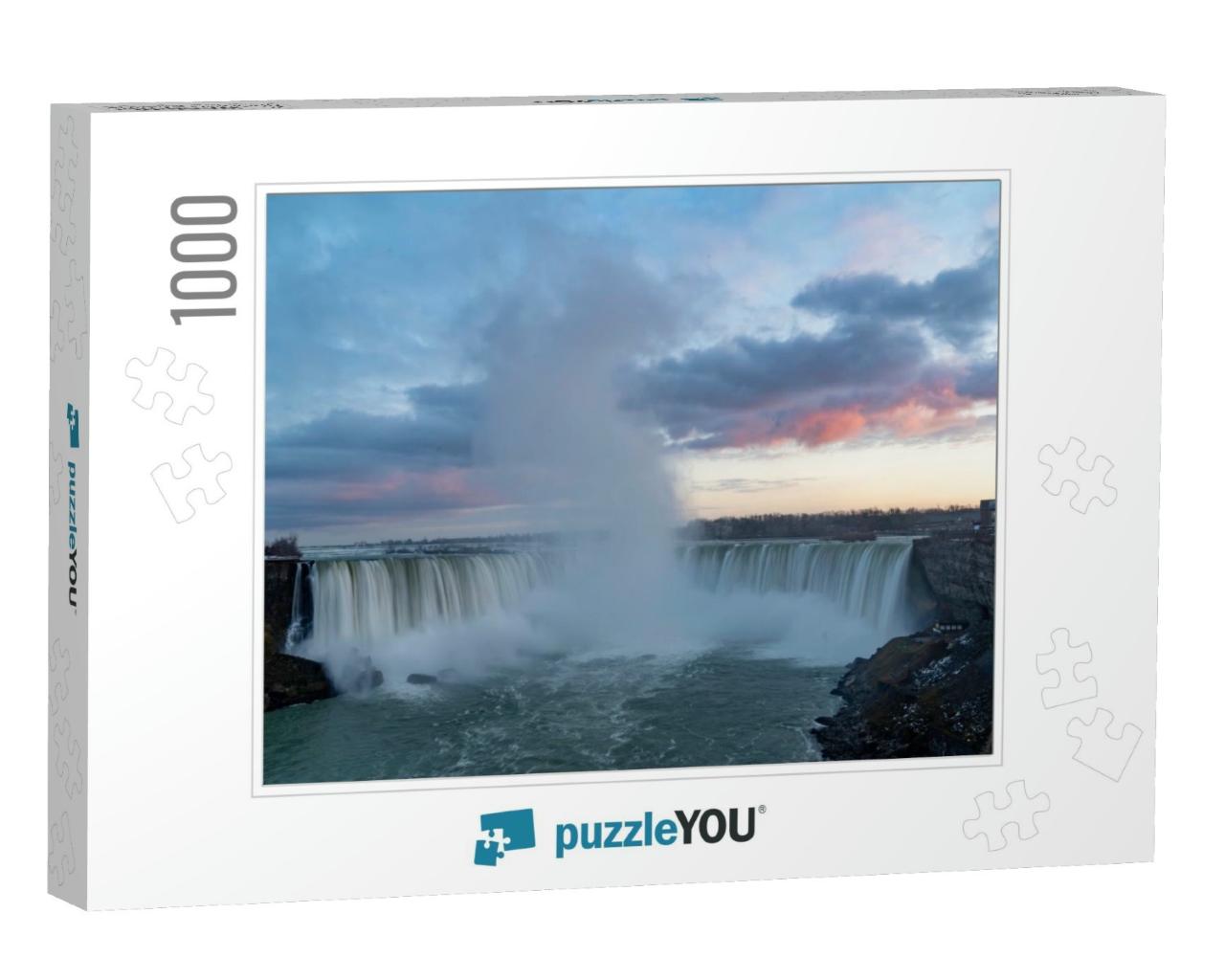 A Long Exposure Photograph of Niagara Falls, Ontario with... Jigsaw Puzzle with 1000 pieces