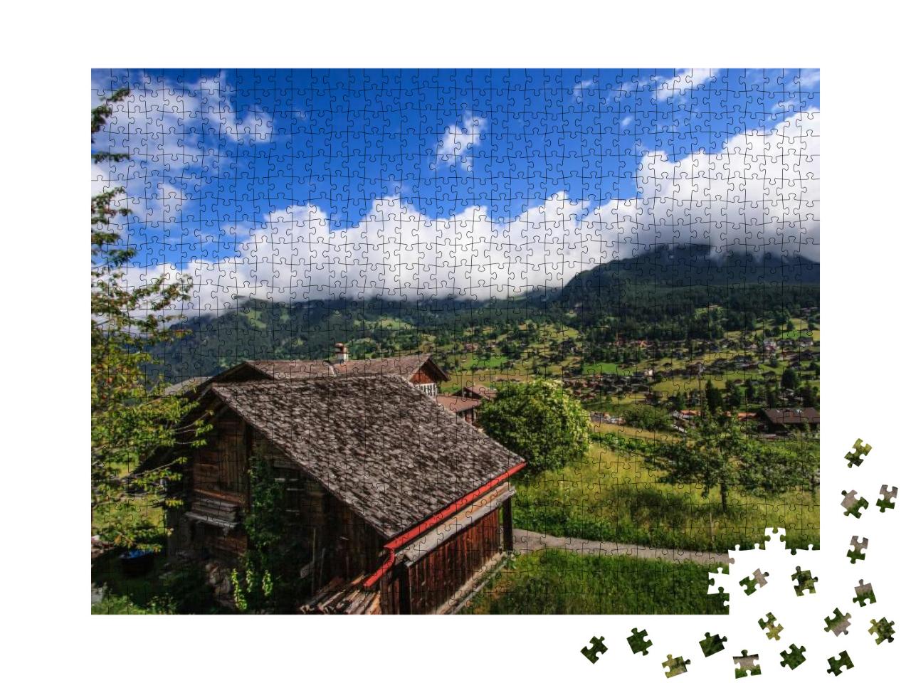 Beautiful Panoramic Postcard View of Picturesque Rural Mo... Jigsaw Puzzle with 1000 pieces