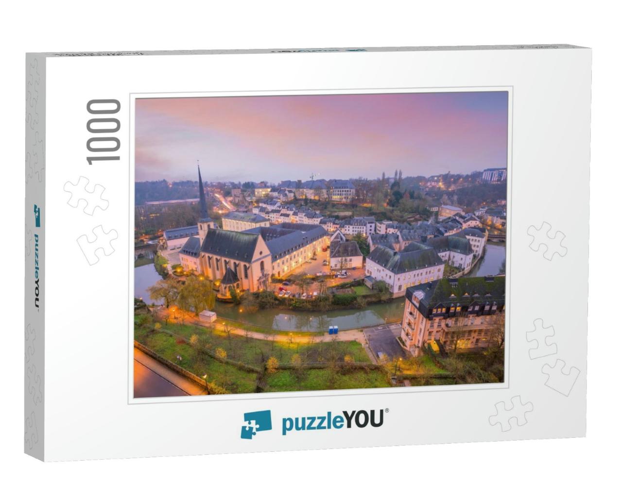 Skyline of Old Town Luxembourg City from Top View in Luxe... Jigsaw Puzzle with 1000 pieces