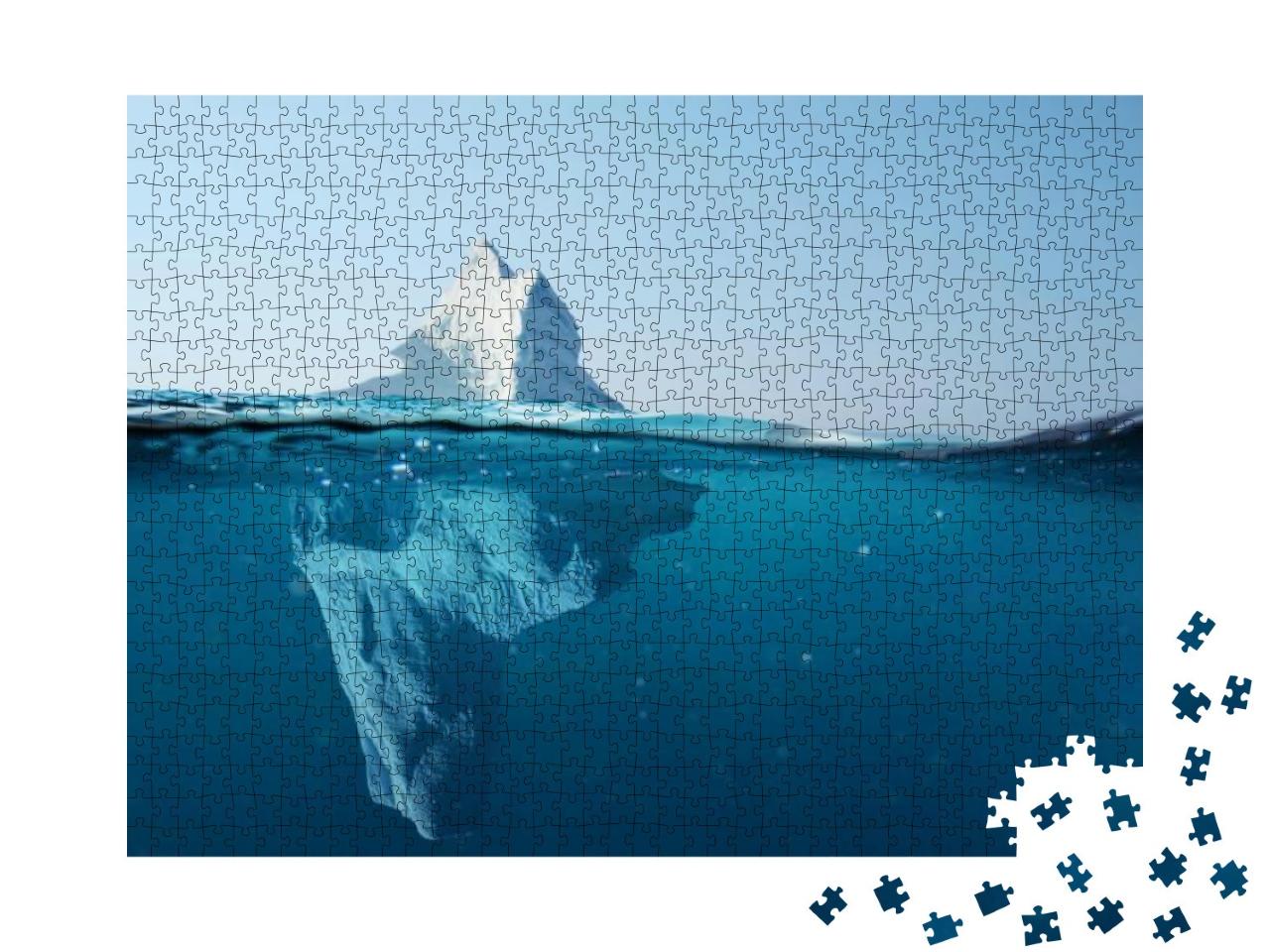 Iceberg in the Ocean with a View Under Water. Crystal Cle... Jigsaw Puzzle with 1000 pieces