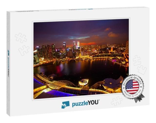 Panorama of Singapore from Roof Marina Bay Hotel, in the... Jigsaw Puzzle