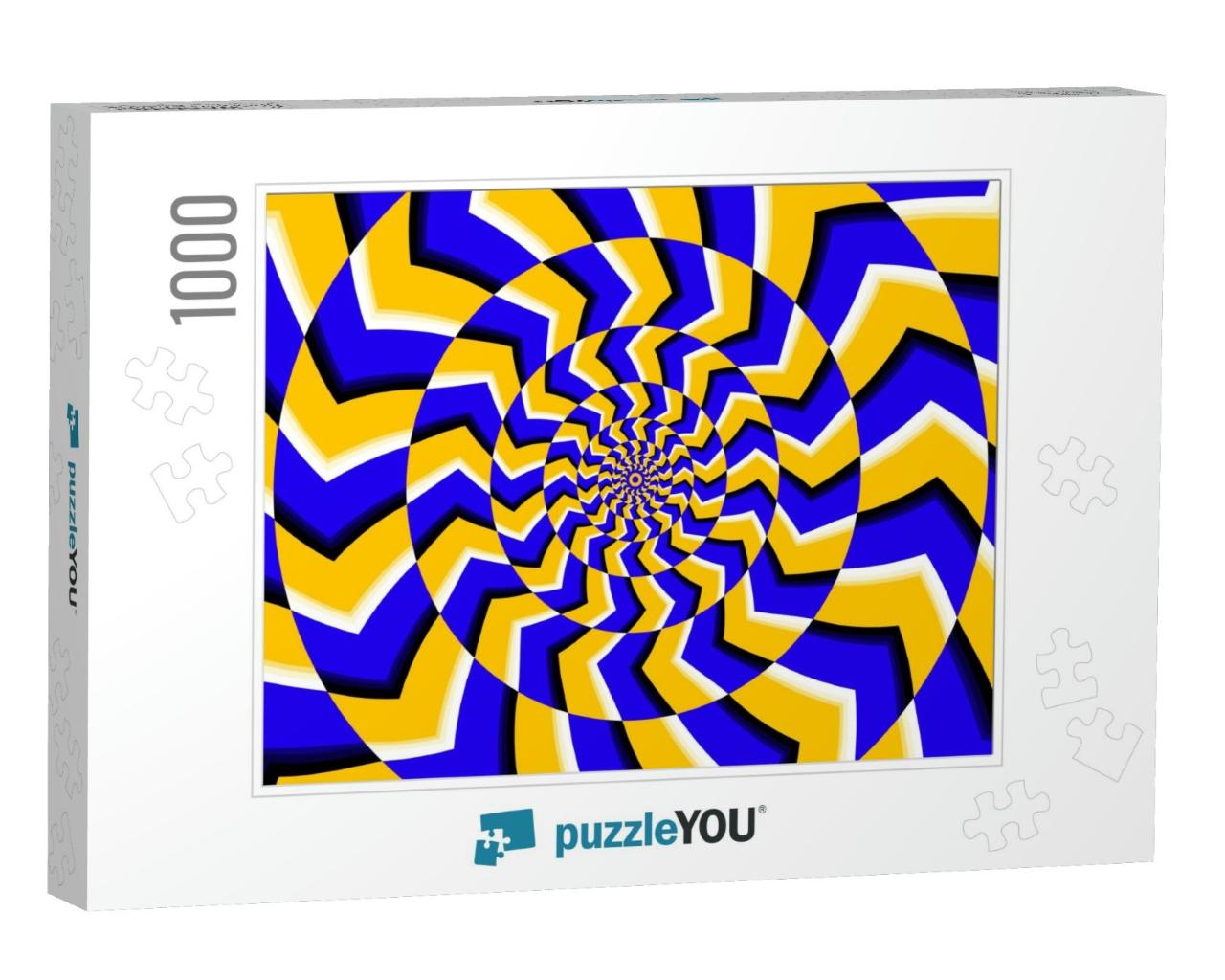 Psychedelic Optical Spin Illusion Vector Background. Illu... Jigsaw Puzzle with 1000 pieces