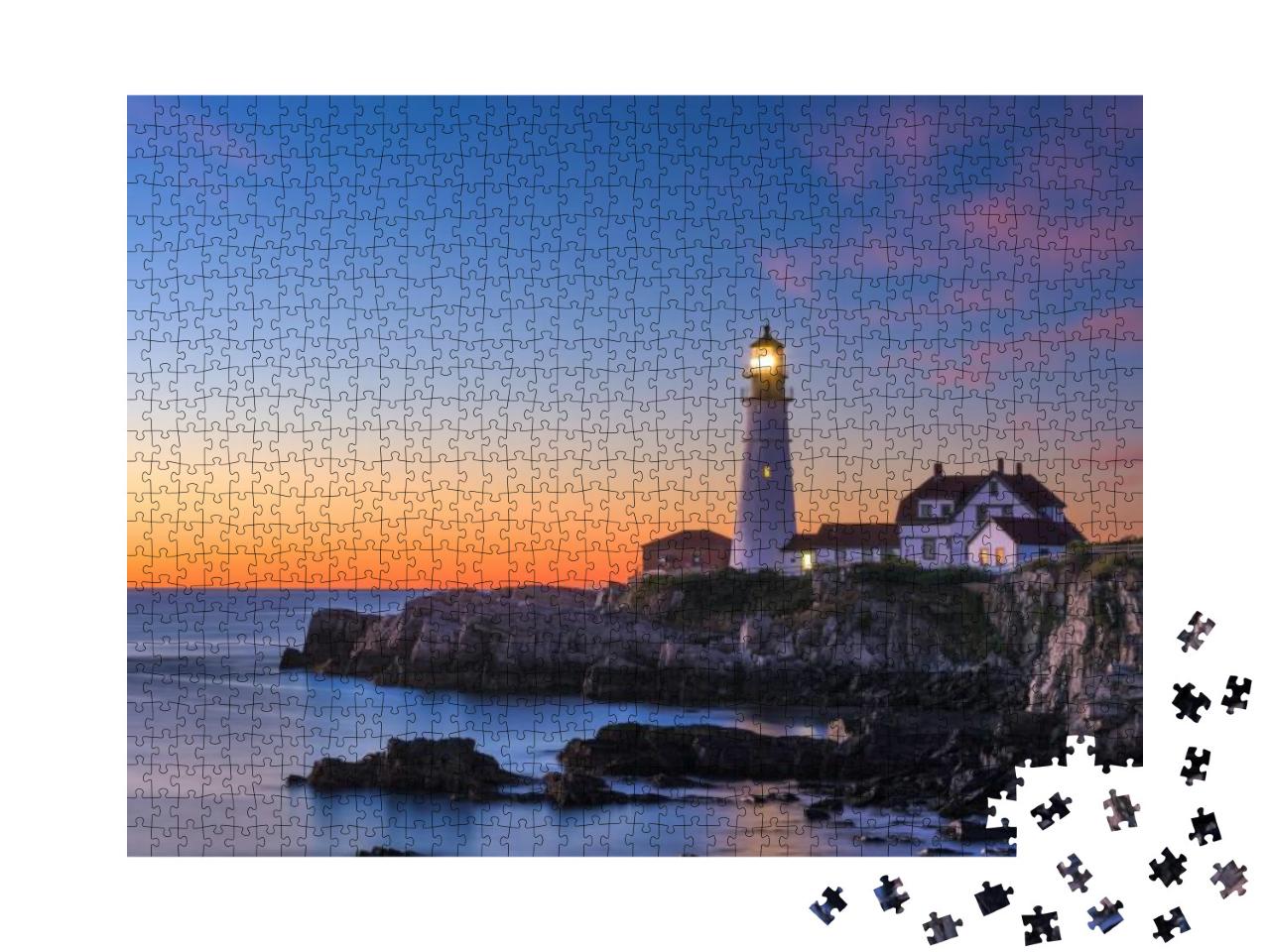 Portland Head Light in Cape Elizabeth, Maine, Usa... Jigsaw Puzzle with 1000 pieces