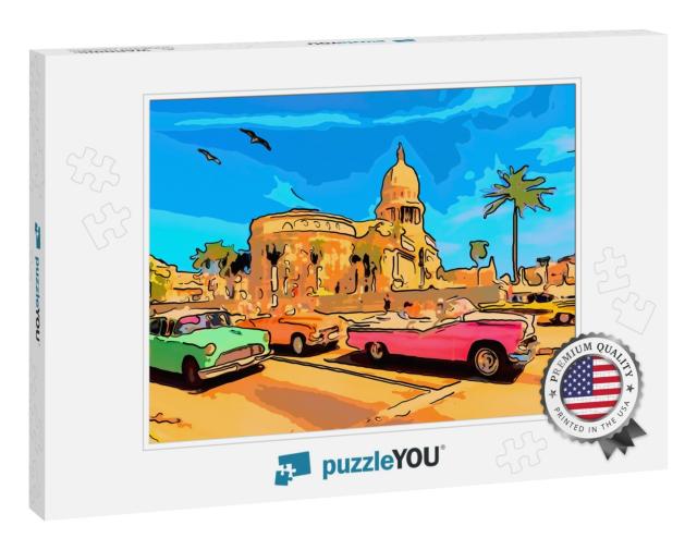 Vacation in the Tropics on an Island in Cuban Havana with... Jigsaw Puzzle