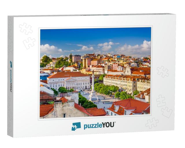 Lisbon, Portugal Skyline View Over Rossio Square... Jigsaw Puzzle
