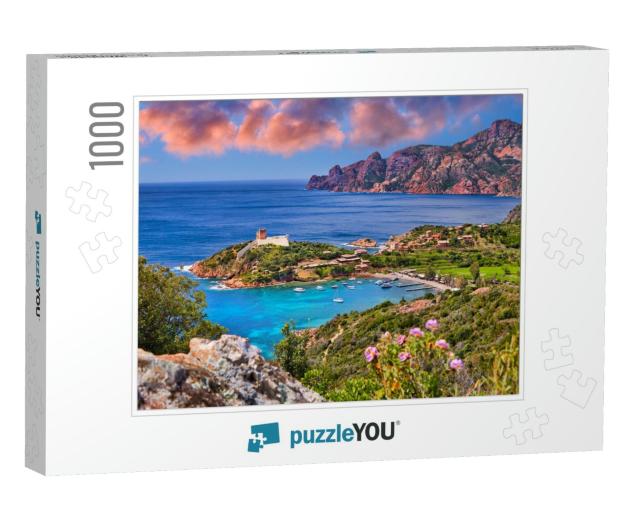 Panorama of Girolata Bay in Corsica Island, Corse-Du-Sud... Jigsaw Puzzle with 1000 pieces