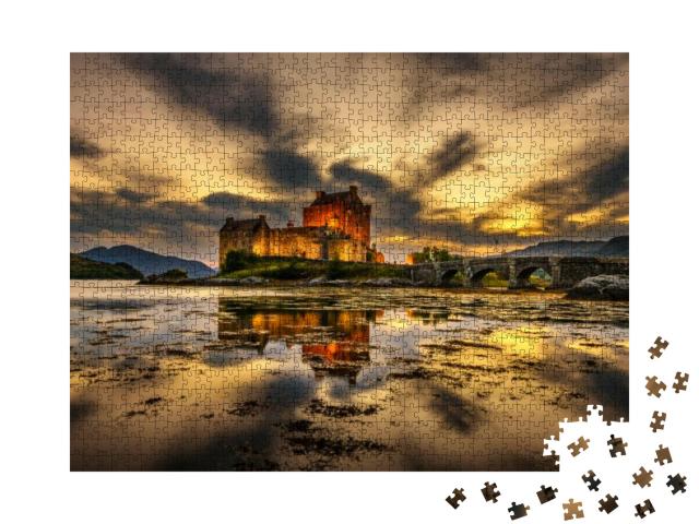 Sunset Over Eilean Donan Castle, Scotland, United Kingdom... Jigsaw Puzzle with 1000 pieces