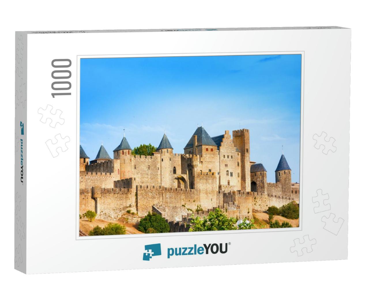 Beautiful View of Old Fortress of Carcassone. France. It... Jigsaw Puzzle with 1000 pieces