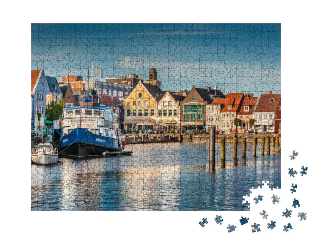 Beautiful View of the Old Town of Husum, the Capital of N... Jigsaw Puzzle with 1000 pieces