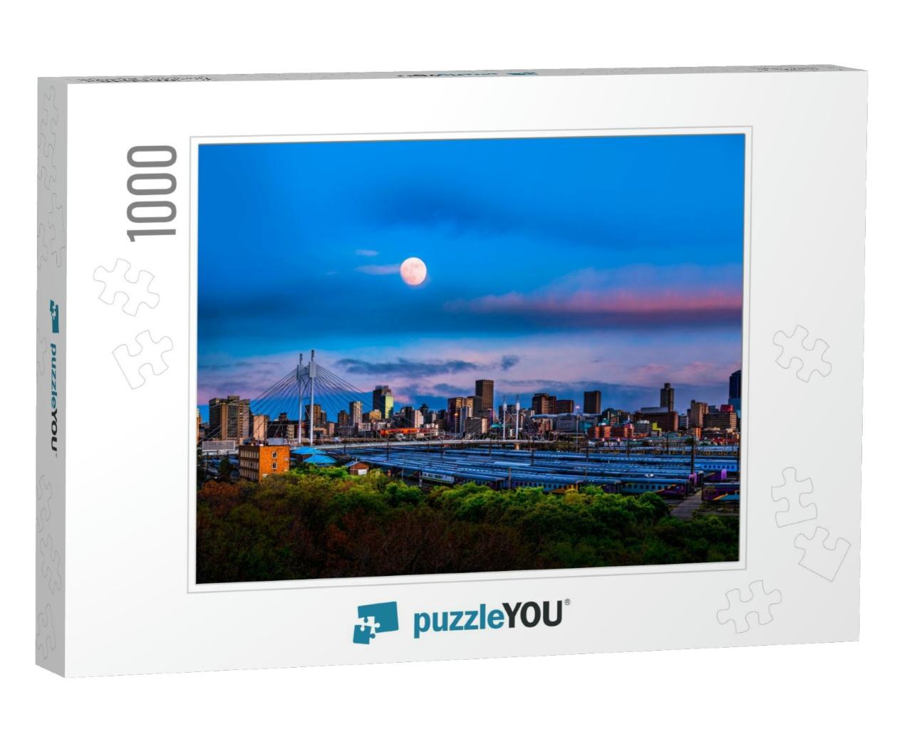Long Exposure Shot of Johannesburg City Skyline & Nelson... Jigsaw Puzzle with 1000 pieces