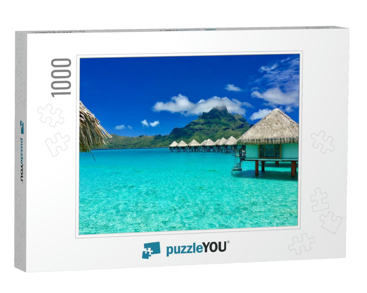 Overwater Bungalows of a Luxury Resort Providing a View o... Jigsaw Puzzle with 1000 pieces