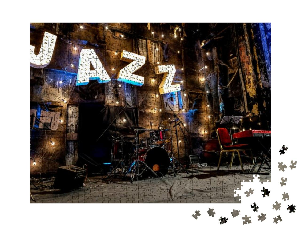 Jazz Music Concert Stage Night Light Decoration Beautiful... Jigsaw Puzzle with 1000 pieces