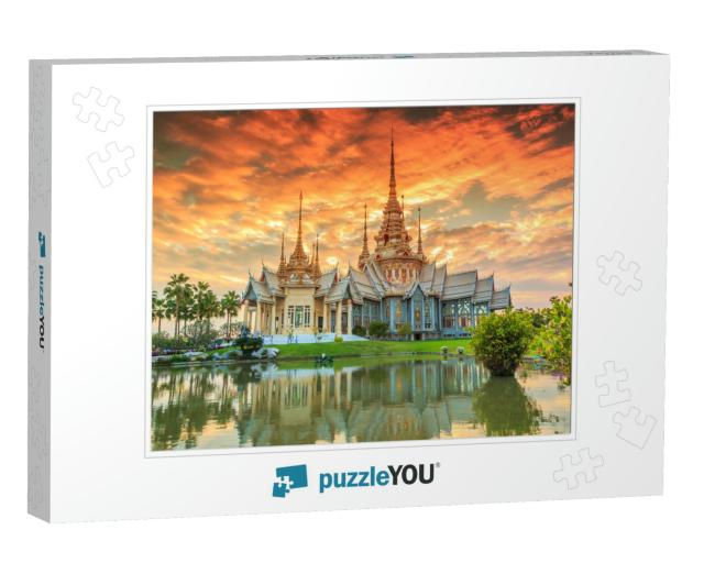 Wat Thai, Sunset in Temple Thailand, They Are Public Doma... Jigsaw Puzzle