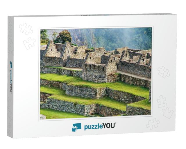 Close View of the Ruins At Machu Picchu Citadel in Peru... Jigsaw Puzzle