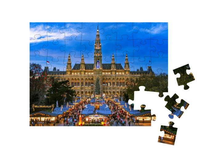 Christmas Market Vienna... Jigsaw Puzzle with 48 pieces