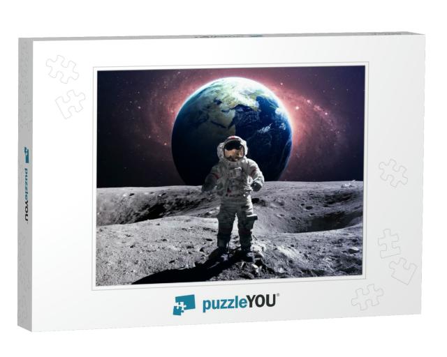 Brave Astronaut At the Spacewalk on the Moon. This Image... Jigsaw Puzzle
