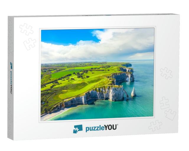 Picturesque Panoramic Landscape on the Cliffs of Etretat... Jigsaw Puzzle