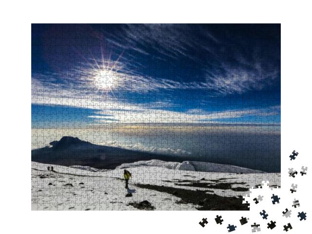 Snow, Ice & Glaciers on Top of Mount Kilimanjaro At Sunri... Jigsaw Puzzle with 1000 pieces