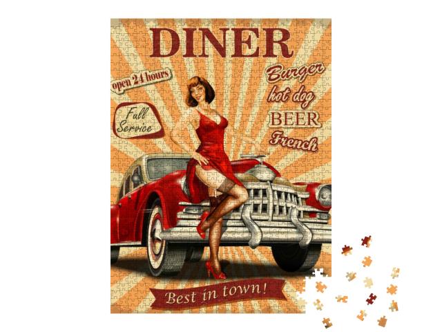 Diner Vintage Poster... Jigsaw Puzzle with 1000 pieces