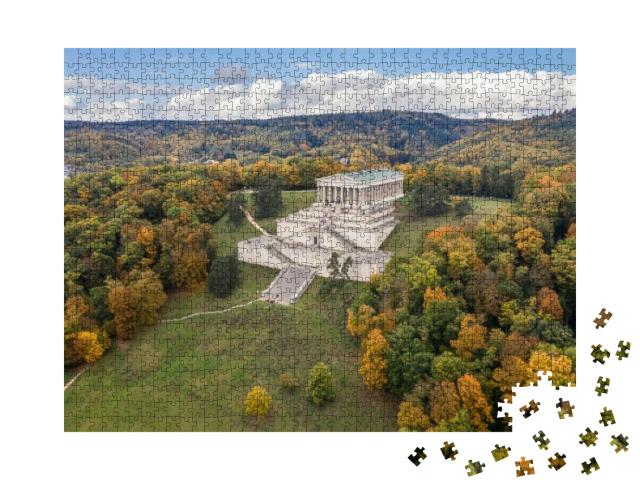 Picture of an Aerial View with a Drone of the Walhalla Bu... Jigsaw Puzzle with 1000 pieces
